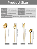 24pcs Gold Dinnerware Set