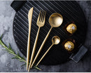 24pcs Gold Dinnerware Set