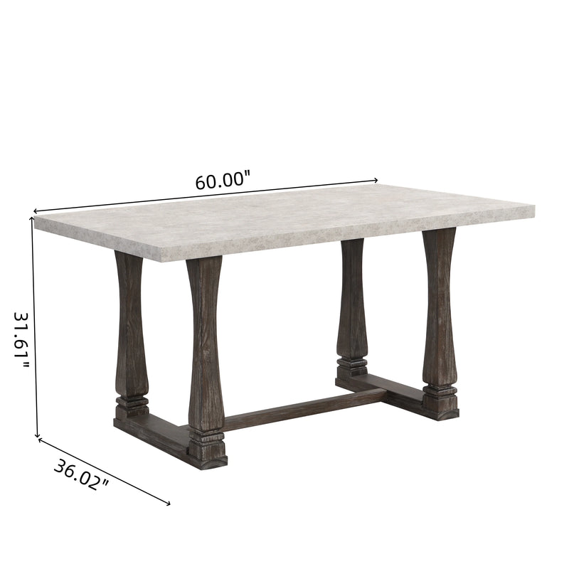 60-inch Dining Table Set for 6 Chairs