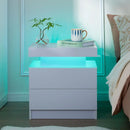 LED Nightstands with 2 Drawers