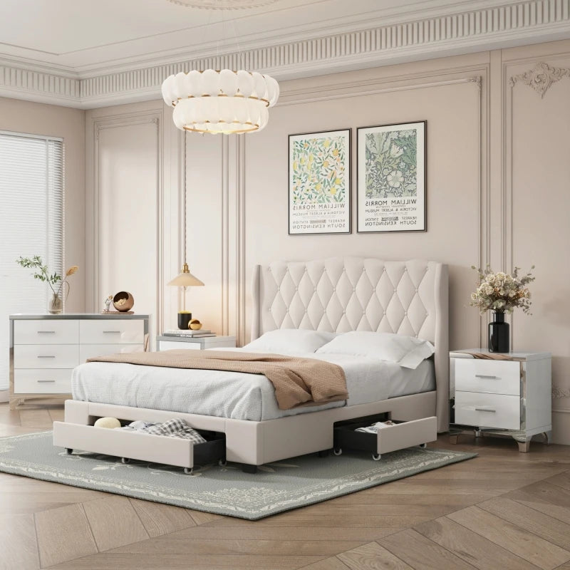 Queen Upholstered Bed Frame