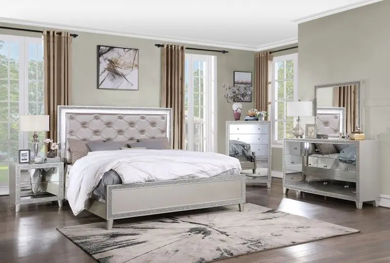 Silver Bed Frame (Queen or King size)