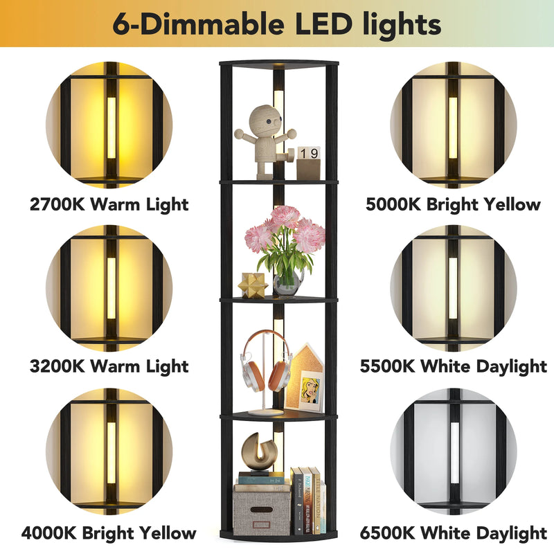 Tribesigns Corner Display Shelf with LED Lighting