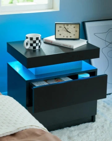 LED Nightstands with 2 Drawers