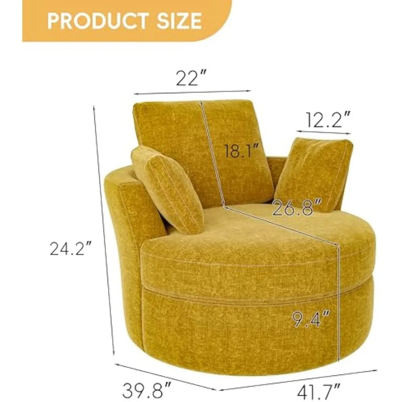 42" W Swivel Accent Chair