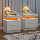 LED Nightstands with 2 Drawers