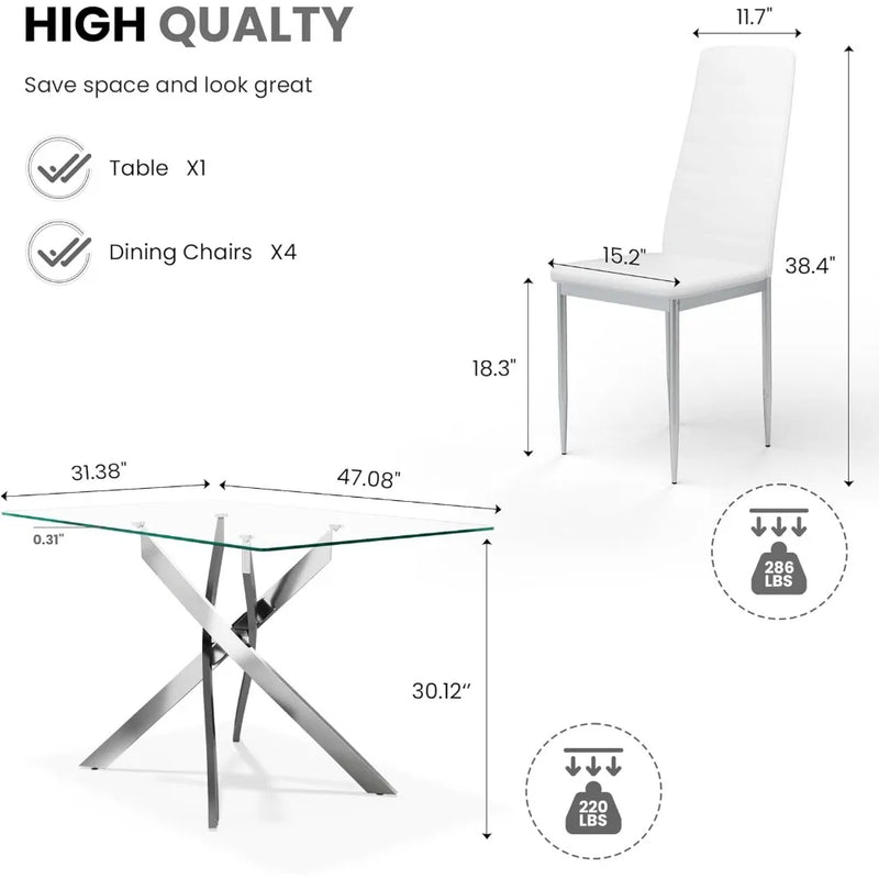 Rectangular Glass Dining Table